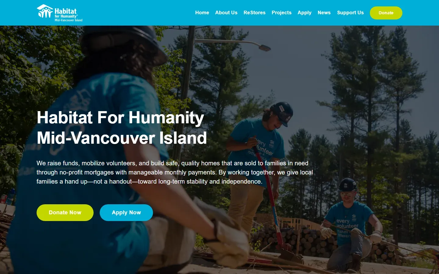 The Habitat for Humanity MVI website on a desktop screen