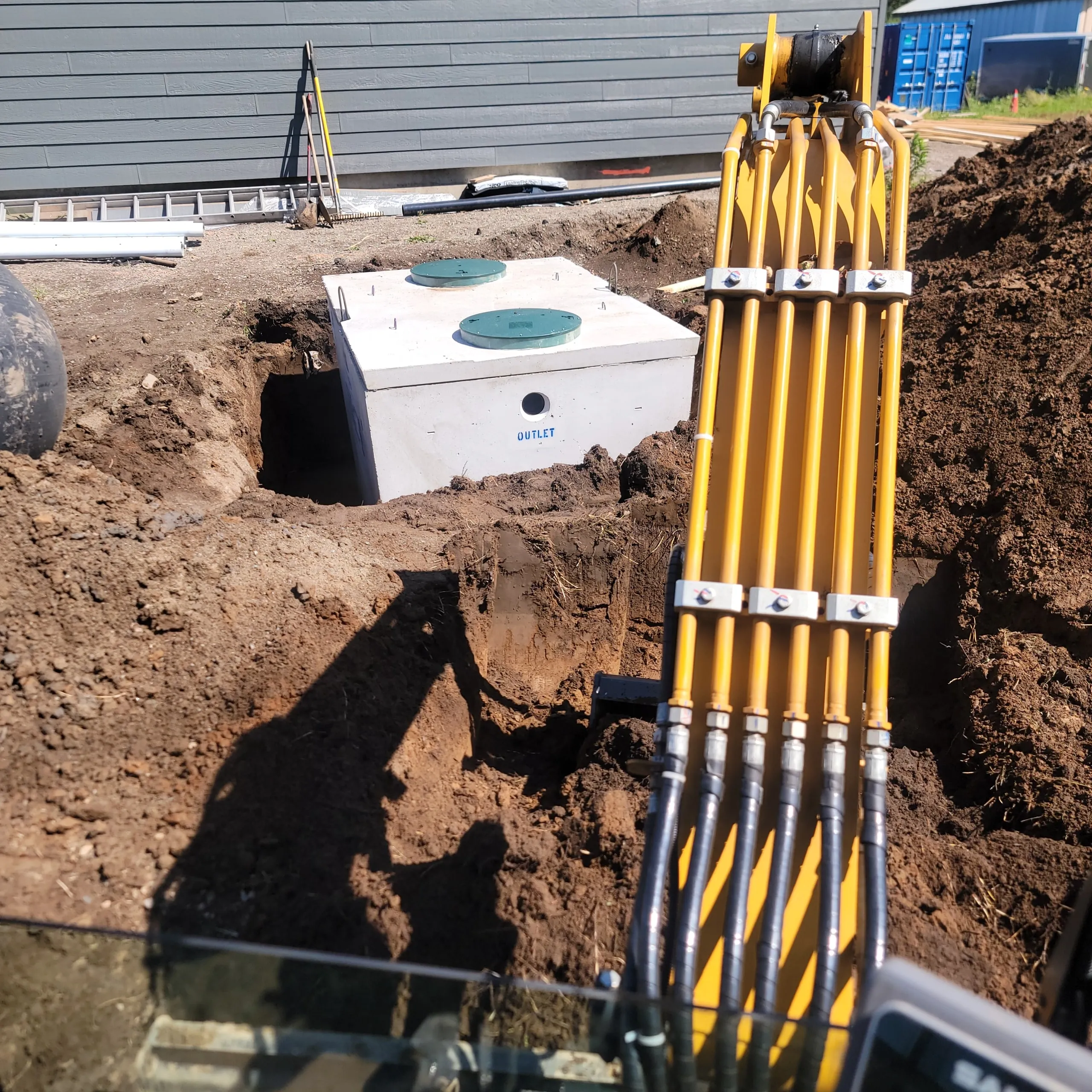 A septic system installation by a Rega client