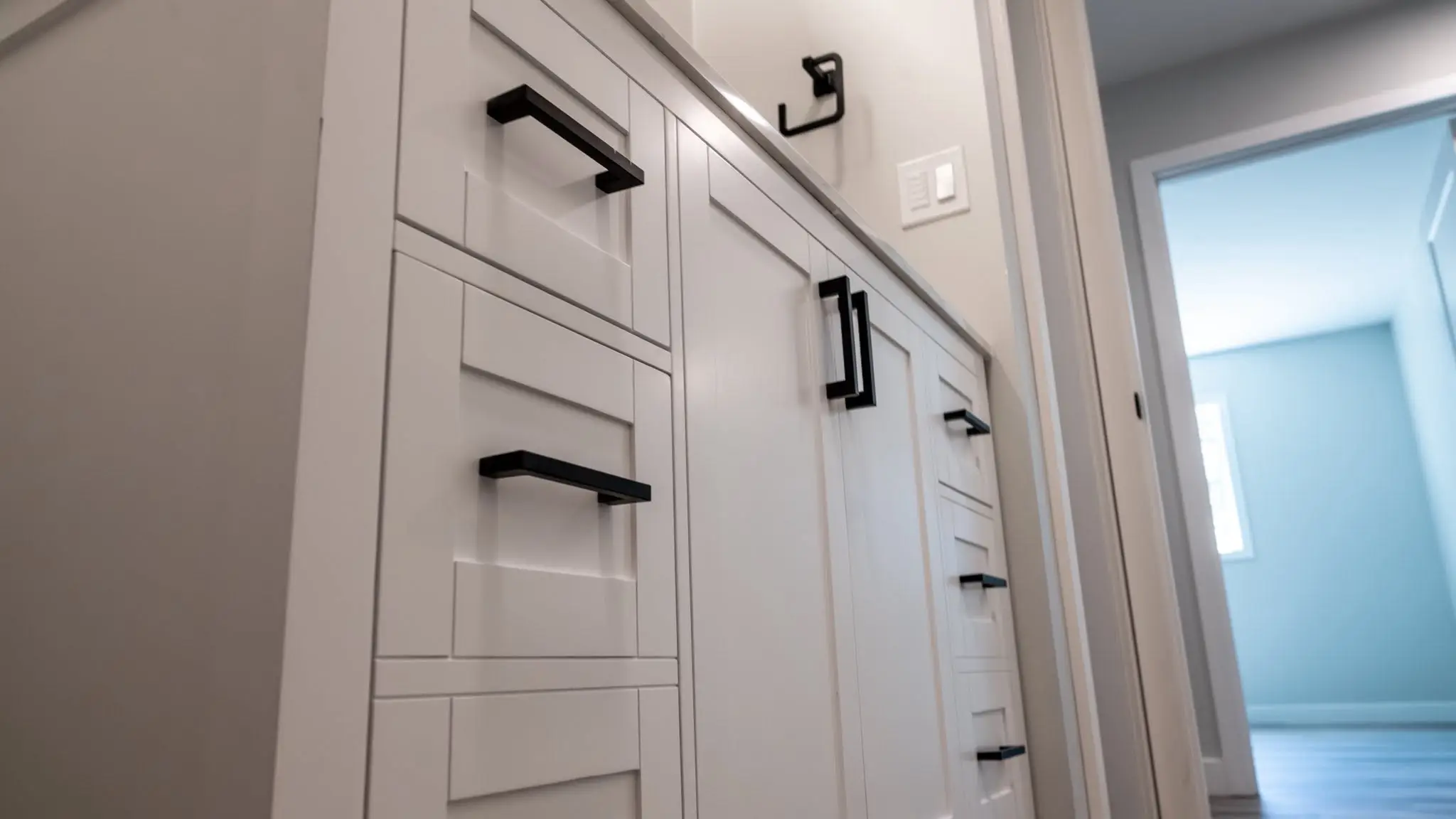 Finished cabinetry in a home built by a Rega client