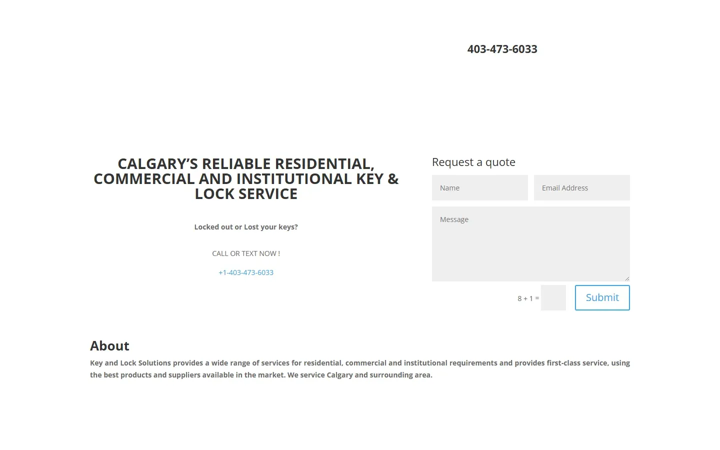 The Key and Lock Solutions home page before Rega, October 2024