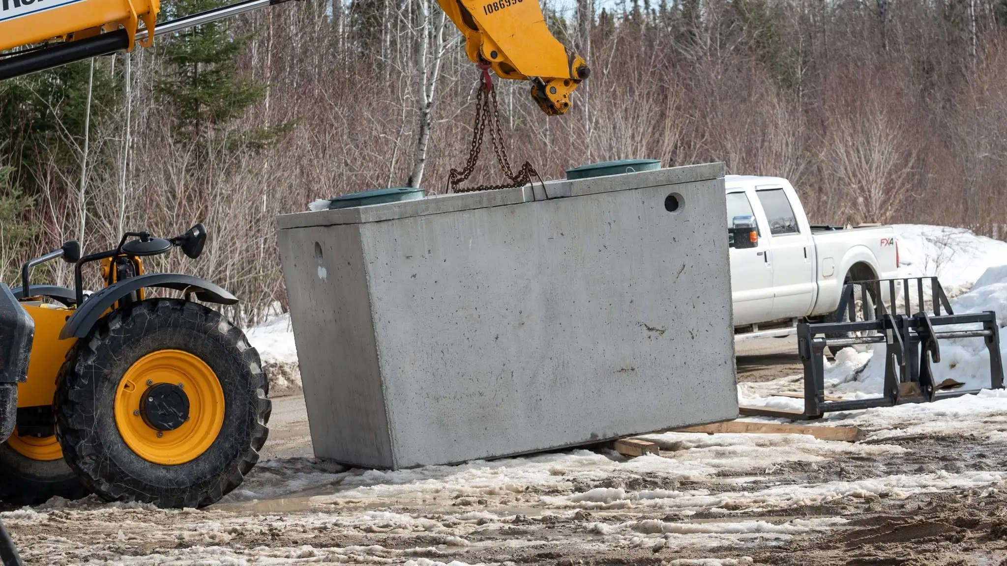 A septic installation in progress for a Rega client